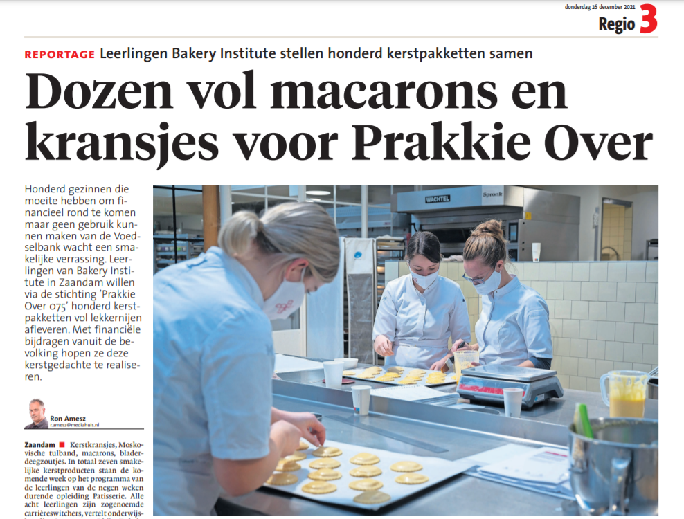 NHD: “Patisserie studenten produceren voor Stichting Prakkie Over”